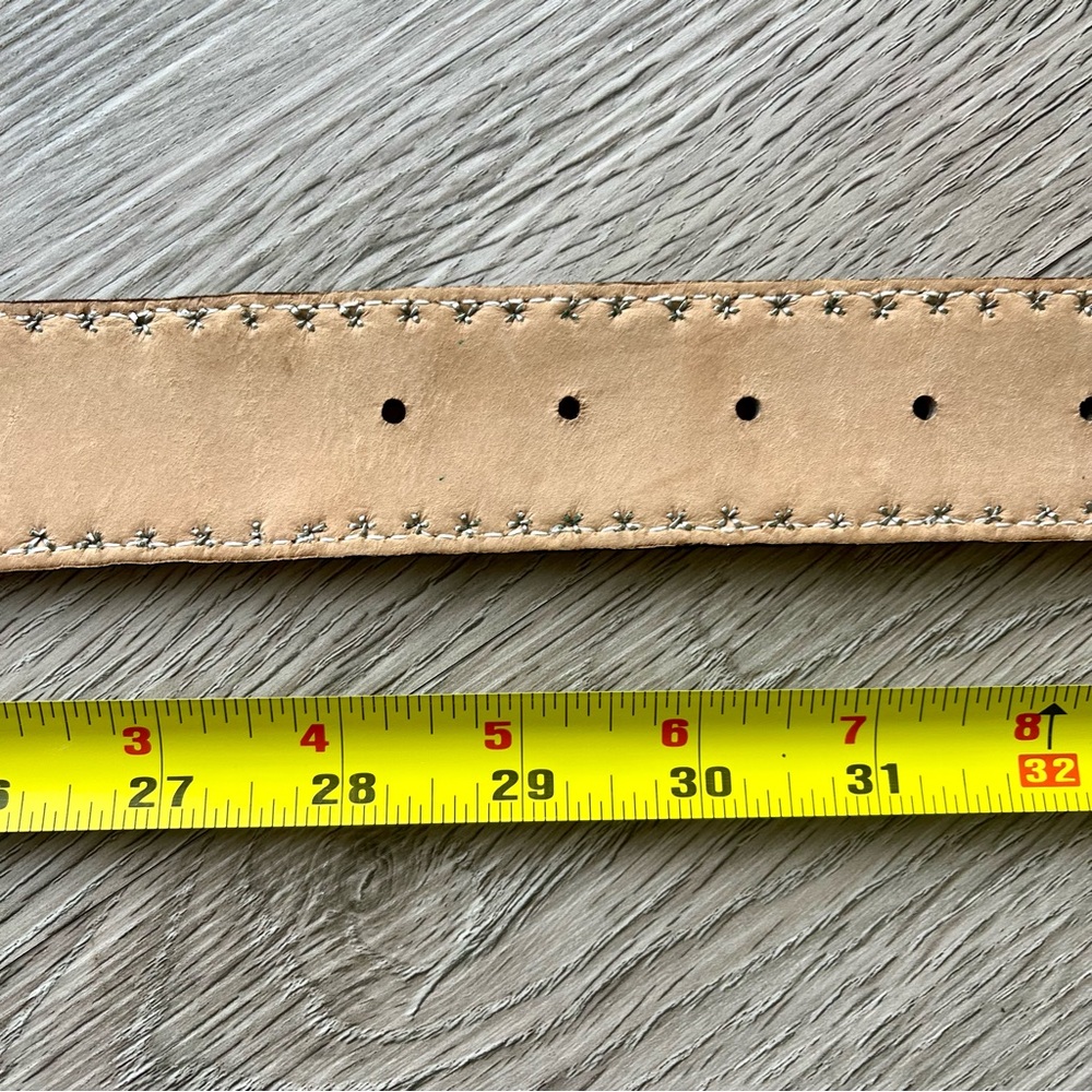 LEATHEROCK silver steer skull. Genuine leather silver studs very cool belt! Sm - Picture 15 of 16